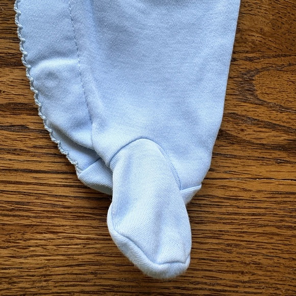 Kissy Kissy soft blue basic cotton footie- Pima cotton- made in Peru- 0-3 months - Picture 2 of 15
